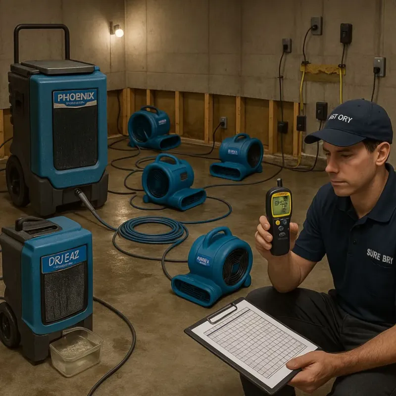 Structural Drying and Dehumidification process in Netcong, NJ